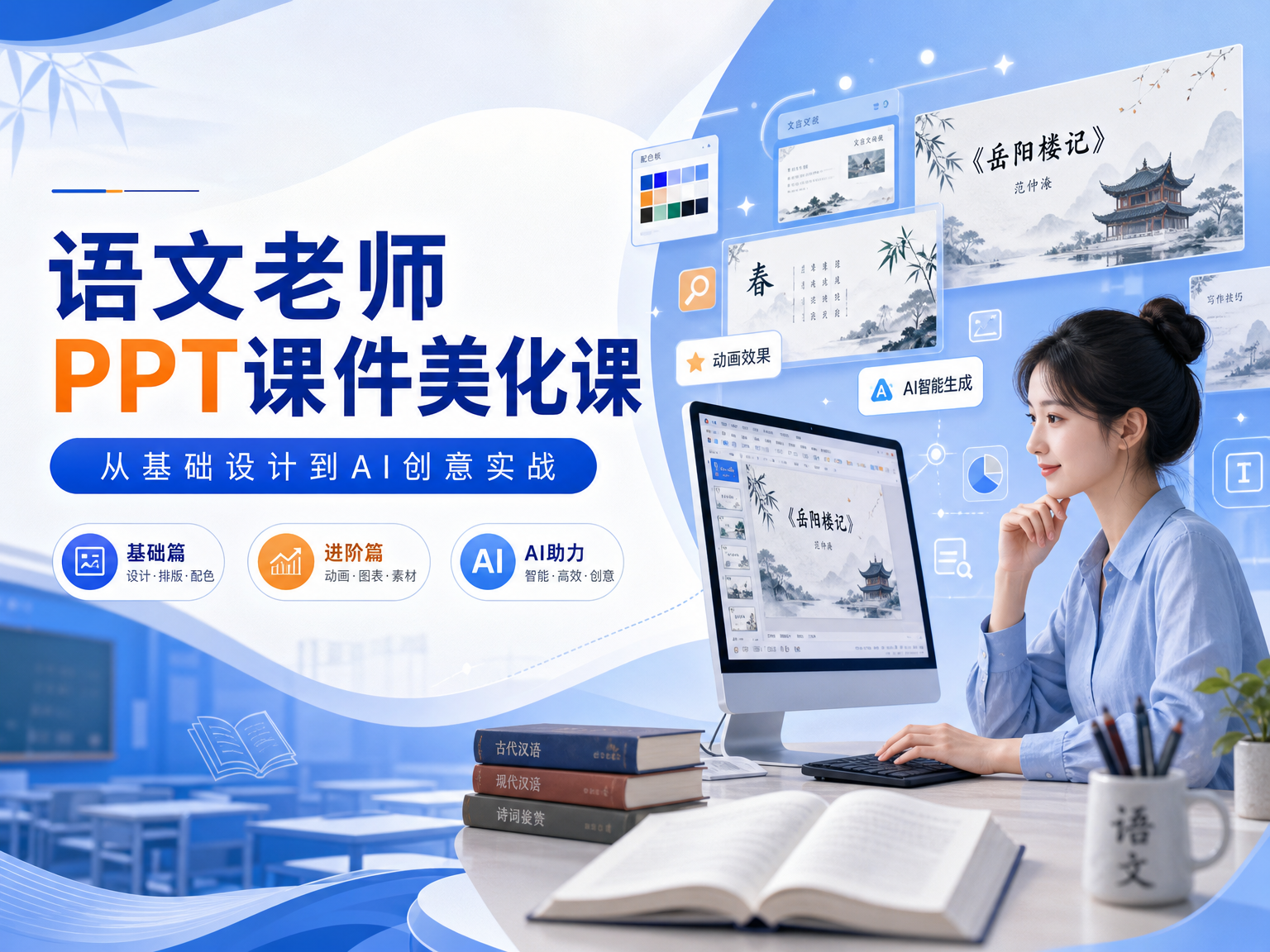 语文老师PPT专属课：快速提升课件制作水平，打造生动有趣的专业级教学PPT