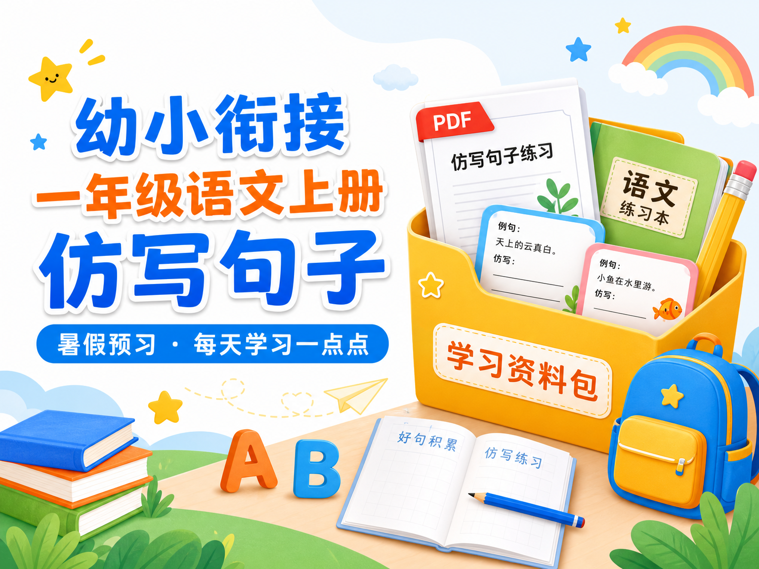 一年级语文PDF/DOC学习资料下载，知识点总结与复习练习合集