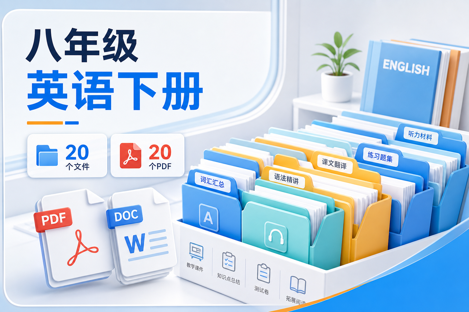 八年级英语知识点PDF/DOC学习资料下载，知识点总结与复习练习合集